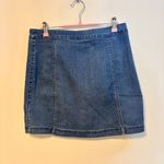 Free People Little Daisies Button Front Jean Mini Skirt Medium Blue Womens US 8 Photo 5