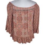 Sanctuary  Off-the-Shoulder Pink Boho Cropped Blouse Size XS Cropped Peasant Top Photo 1