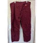 Dickies  Burgundy Unisex Drawstring Waist High Rise Scrub Pants Medical‎ Straight Photo 2