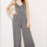 Loft Beach Black and White Mosaic Wide-Leg Stretch Knit Jumpsuit Photo 0