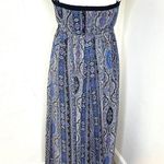 Doe & Rae Bohemian Maxi Long Dress Women Size X Small Blue Sleeveless Photo 6
