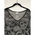 Avenue  Women's Paisley Handkerchief Pointed Hem Tunic Black & White Size 22/24 Photo 3