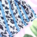 Victoria's Secret Victoria’s Secret White/Blue Striped Leopard Drawstring Pajama Shorts Photo 3