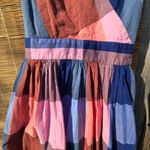 1901  Plaid Wrap Blanket Plaid Midi Dress Pink Blue Size 6 Photo 8