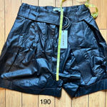 Elizabeth and James Black Belted Pleated Zipper Paper Bag Shorts Size 16/33 Photo 0