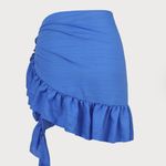 Berlook Blue Ruffle Cover up Skirt ONLY 28 Size L Photo 6