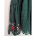 ZARA  Dark Green Floral Embroidered Tassel Tie  Top SMALL Prairie Cottagecore Photo 4