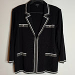 Misook  black knit contrast trim blazer Photo 0