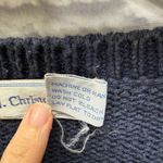 Vintage J Christopher Cardigan Sweater Size L Navy Blue Pink Cottagecore Womens Size L Photo 4