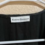 Karina Grimaldi Fannie black gold striped sleeveless wrap midi dress Small Photo 8