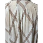 Free People Womens Peppy Plaid M Tunic Shirt White Brown Button Up Back Ruffle Photo 11