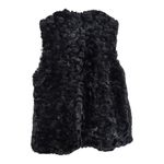 Mystree  Faux Fur Vest Leopard Open Front Black Womens Small Photo 1