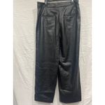 Nine West Vegan Black Leather Wide Leg Pants Retro Trend Women 14 Photo 1