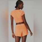 Alo Yoga NWOT Terry Beachside Short Sleeve Crop Top Cantaloupe Size S Photo 1