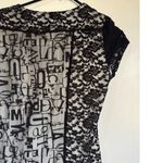 Y2K Vintage Bali Corp sz S Womens Black Sheer Lace Polkadot Tiered Midi Dress Photo 4