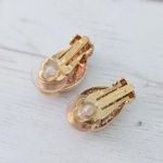 Vintage Clip On Earrings Stylish Orange & Gold Tone Photo 4