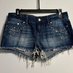 PINK - Victoria's Secret  Blue Jean Shorts with Distressed Hem and Ombre Effect Photo 0