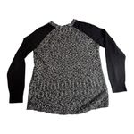 Calvin Klein Jeans KNIT SWEATER Womens MED Black White Colorblock Baseball Style Photo 1