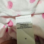 Lucky Brand  Women Polka Dot V Neck Tee Shirt White Pink Size Medium Photo 11