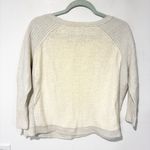 Free People Size XS Cream Grey Colorblock Crewneck Knit Sweater Top Photo 4