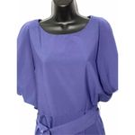 C. Luce Short Cold Shoulder Tie Waist Cut Out Back Mini Dress Blue Size Small Photo 1