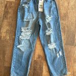 Vanilla Star Jeans Vanilla Star NWT Distressed high rise straight leg relaxed fit dad Jean Photo 0