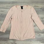 Ann Taylor Pale Pink 3/4 Sleeve Zip Front Knit Cardigan Sweater Size XS Photo 5