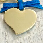 Prada  Blue Saffiano Leather Heart-Shaped Logo Bag Charm/Keyring Photo 3