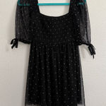 Forever 21 Sheer Tulle Overlay Black White Polka Dot Dress Small Photo 0