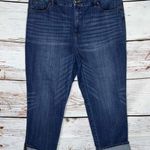 Chico's Chico’s So Slimming Size 3R (16) Blue Denim Girlfriend Slim Leg Crop Jeans Photo 0