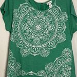 Hannah Women's Short Sleeved Top, Design On Front, Green, Medium Green Photo 0