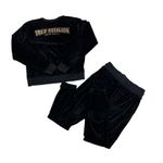 True Religion Velour Sweatshirt and Sweatpants in Black Photo 2
