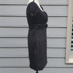 BCX Y2K Pinstripe Bottom Cap Sleeve Fitted Belt Dress with Cap Sleeves Photo 3