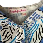 Fresh Produce Blue & White Abstract Print Cotton Hoodie Jacket Size XL Photo 4