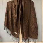 Pashmina Women's  Scarf‎ Wrap Shawl Brown Swirl Silk Cashmere 72” x 26” Photo 0