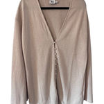 Princess Polly  Beige Pearl Button Knit Cardigan Long Sleeve V Neck Women's S Photo 0