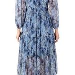 Joie  Parisian Paisley Long Sleeve Tiered Midi Maxi Dress Blue Floral NWT XXL Photo 1