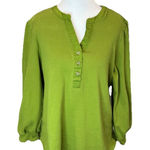 LC Lauren Conrad  Top Size XL Green Long Sleeve Henley Women's Photo 0