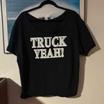 Crop wide neck oversized tee Truck Yeah Black Size XXL Photo 0