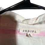 JODIFL  Pink Stripe Puff Sleeve Collared Midi Dress Women's Size M Photo 4