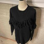 VICI  Black‎ Fringe Crew Neck Long Sleeve Sweater Dress Small Photo 1