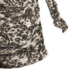 Rebecca Taylor Animal Print Long Sleeve Stretch Dress Mini Ruched Size 4 Women's Photo 8