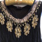 Black and Gold Embroidery & Block Print Sun Dress Free Size Size undefined Photo 5