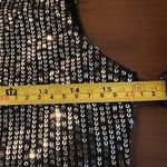 Inddus Black Silk Blend Sequin Sleeveless Scoop Neck Crop Top S/M Photo 5