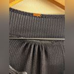 Free People  Leo OverSized boxy waffle knit Henley Top long sleeve Black S Photo 5