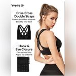 NWT Yvette Sports Bra Criss Cross Back Running Bra for Plus Size Sz XL+ Black Photo 2