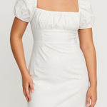 ZARA  White Eyelet Puff Sleeve Mini Dress Photo 0
