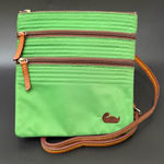 Dooney & Bourke North South Triple Zip Green Nylon Embroidered Duck Crossbody Photo 0