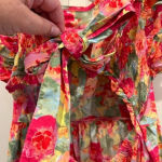 Peyton &‎ Parker dress 100% Cotton Pink Floral Ruffle Smocked Bib Tie size M Size M Photo 6