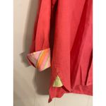 Tommy Hilfiger Pink Button Down Rainbow Cuff Pure Linen (L) Preppy Pride Vibrant Photo 5